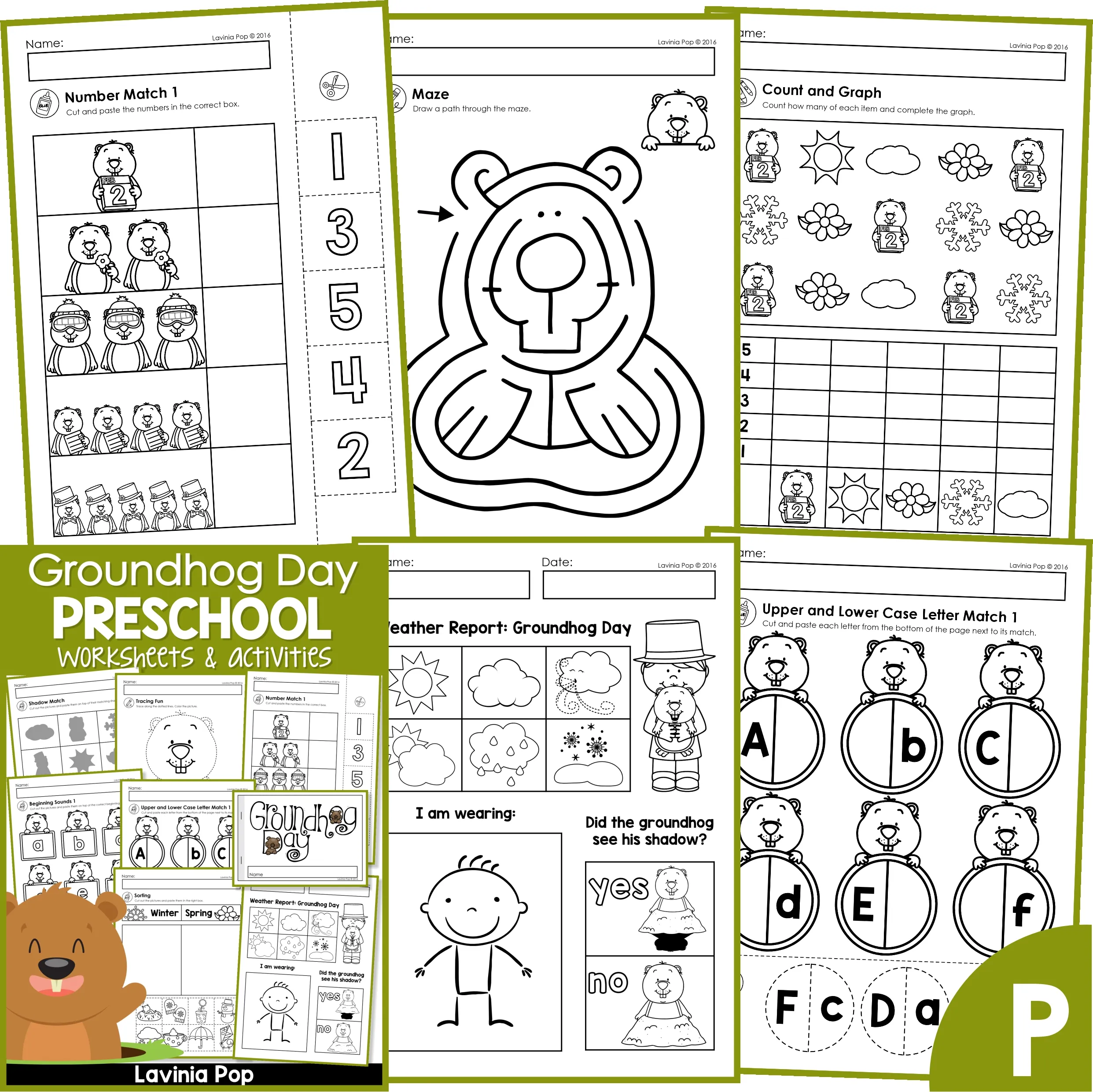 groundhog day preschool worksheets and activities